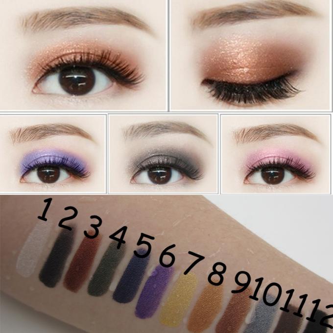 Tragbarer Frauen-Augen-Make-upkosmetik-Funkeln-Pigment-Lidschatten 12 Farben